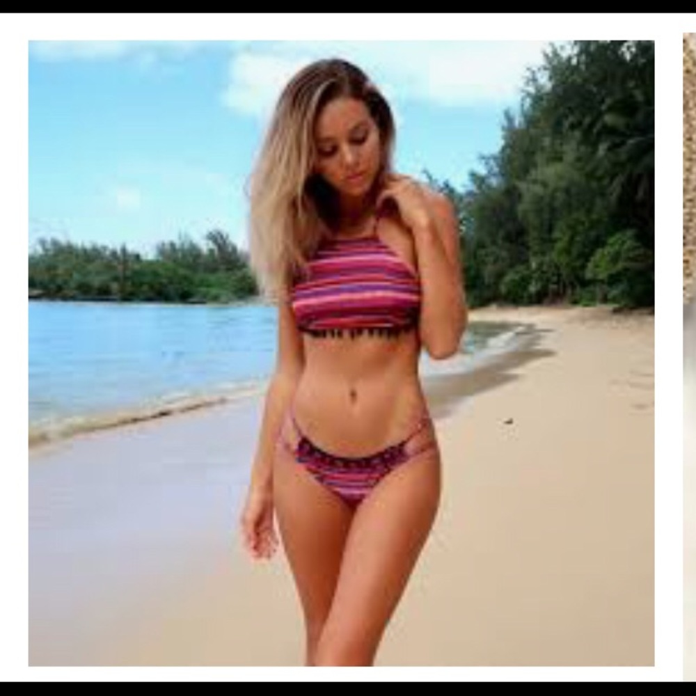 Cupshe Boho Pom Pom Bikini Braided Side Bottoms